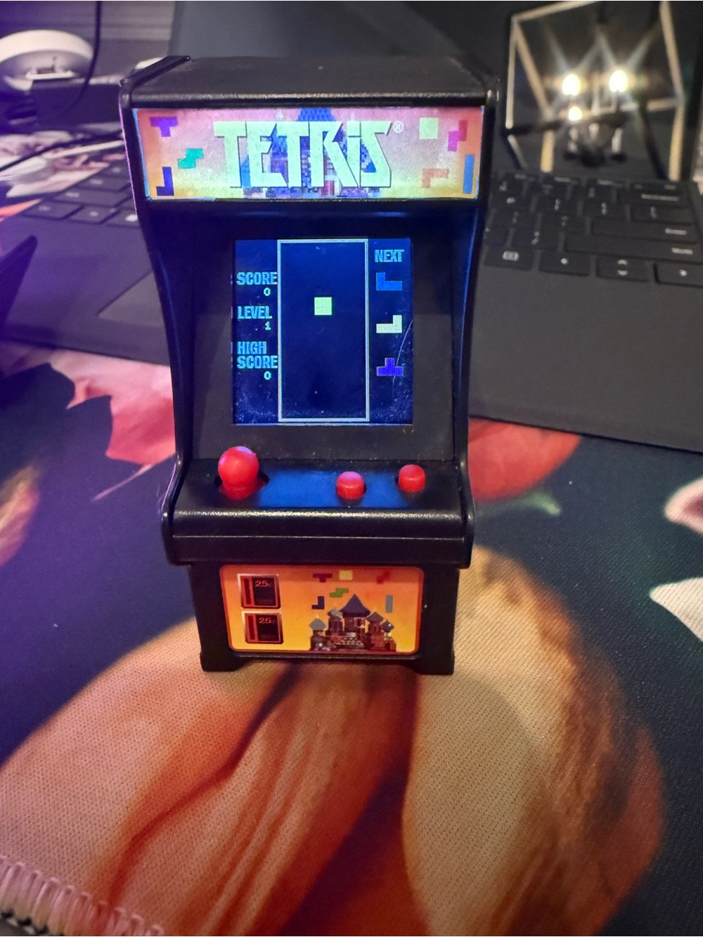 Mini Arcade Game - Black with Red Controls TETRIS